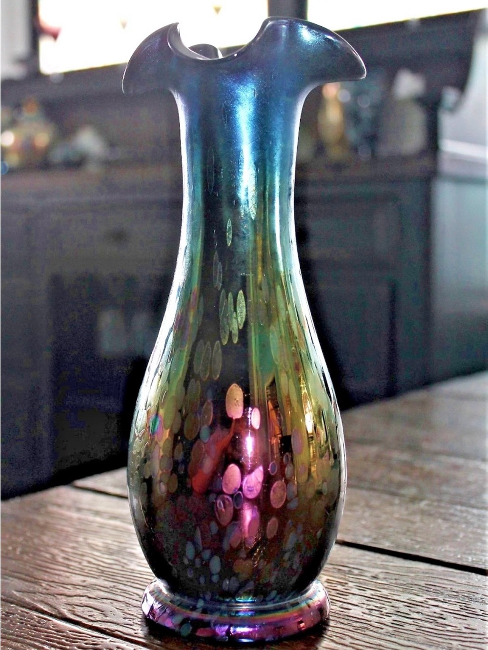 Antique 1900 Josef Rindskopf Söhne - Art Nouveau Iridescent Papillon Art Vase